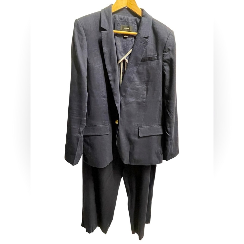 💙🖤Beautiful J. Crew Navy Blue Linen Suit size 14. Quality!